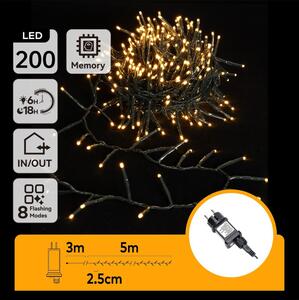 Aigostar - LED Venkovní řetěz 200xLED/8 funkcí 8m IP44 teplá bílá