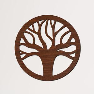 Dřevo života Dřevěný podtácek pod hrnek STROM VI. Rozměry Ø: 10, Barevný dekor: Ořech