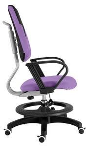 Dětská rostoucí židle s podnoží BAMBINO – látka, černo-fialová