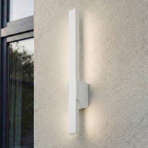 Lindby LED venkovní nástěnné svítidlo Sakari, bílé, hliník, výška 50 cm, Bílá / opál, Hliník, Moderní