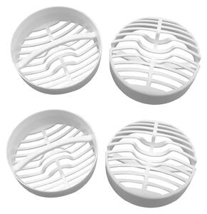 Sítko do odtoku sprchy - Golfový vzor - Plast - Bílá barva - 4 kusy