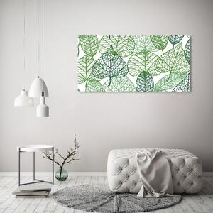 Moderní obraz canvas na rámu Zelené listí vzor oc-68927464