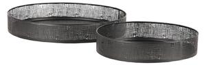 LABEL51 Sada podnosů Set of Trays 39x39x6 cm - Black - Metal