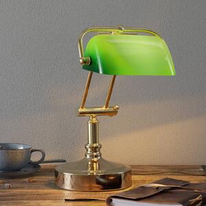 Bankéřská lampa Steve se zeleným skleněným stínidlem