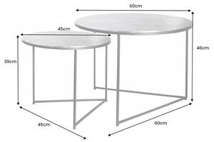 2SET konferenční stolek CROCODILE 60 CM stříbrný Nábytek | Obývací pokoj | Konferenční stolky | Všechny konferenční stolky
