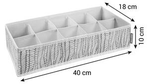 Organizér na ponožky a spodní prádlo FANCY HOME 40 x 18 x 10 cm, smetanová