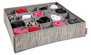 Organizér na ponožky a spodní prádlo FANCY HOME 40 x 35 x 10 cm, smetanová