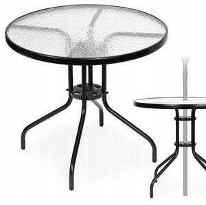 Zahradní stolek se skleněnou deskou MultiGarden SC-072 80 cm černý