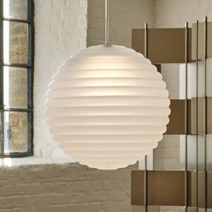 Tom Dixon LED závěsné světlo Press Sphere, matné, Ø 30 cm, stmívatelný, Bílá / opál, Obývací pokoj / jídelna, Sklo, Design