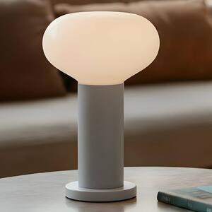 ALDEX Stolní lampa Flo, šedá, Ø 19 cm, sklo, Hliník / šedá / zinek, Obývací pokoj / jídelna, kov, Design