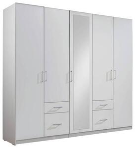 ŠATNÍ SKŘÍŇ SE ZRCADLEM, bílá, 225/210/58 cm MID.YOU - Šatní skříně, Online Only