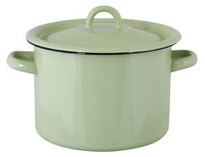 Zelený smaltovaný hrnec s víkem Emil´s Enamel Green - Ø 18*17cm / 3L - Strömshaga