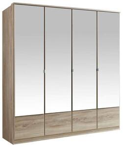 ŠATNÍ SKŘÍŇ SE ZRCADLEM, barvy dubu, 180/199/58 cm MID.YOU - Šatní skříně, Online Only