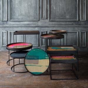 Ethnicraft designové odkládací stolky Round Tray Side Table Set