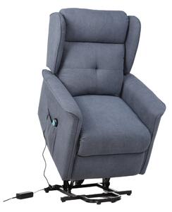 TV křeslo ušák RELIA s elektrickým polohováním — látka, šedá, nosnost 130 kg