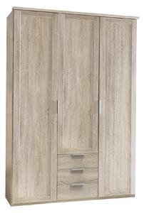 ŠATNÍ SKŘÍŇ S OTOČNÝMI DVEŘMI, barvy dubu, 135/210,5/58 cm MID.YOU - Šatní skříně, Online Only