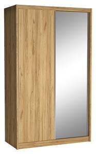 Šatní skříň KAROK | 143 cm | se zrcadlem | kraft zlatý