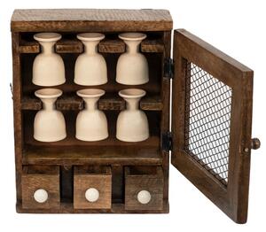 Nástěnná dřevěná skříňka s kalíšky na vajíčka Chick - 23*9*30 cm