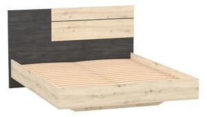Manželská postel 160 cm Barca (dub artisan + borovice norská černá). 1071570