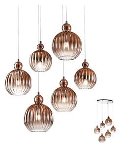 Redo 01-2070 - Lustr na lanku PLUMEN 6xE14/42W/230V měď