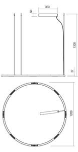 Redo 01-2208 - LED Lustr na lanku UNION LED/68W/230V 3000K pr. 120 cm bílá