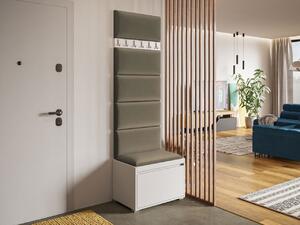 Nábytek do předsíně Konkor 60 + 6 kusů čalouněných nástěnných panelů Pag 60x30, Barva: bílá, Barva látek:: Polo 875 5903211559280