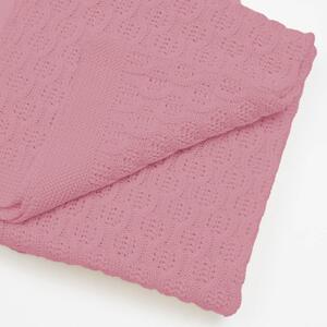 NEW BABY Bambusová pletená deka se vzorem 100x80 cm pink Bambus/Bavlna 100x80 cm