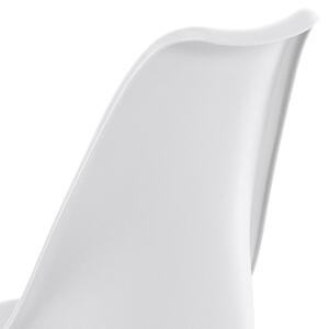 Jídelní židle bílý plast a bílá ekokůže CT-741 WT