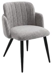 BEAUTYSOFA | Moderní čalouněná židle VELTO Taupe RAVEN bouclé, jídelní židle s područkami a opěradlem, kuchyňská židle, jídelní židle