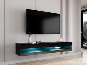 TV stolek Zigo New 180, Osvětlení: osvětlení LED - modré, Barva: černý / černý lesk 5902928695601