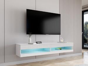 TV stolek Zigo New 180, Osvětlení: bez osvětlení, Barva: bílá / bílá lesk 5902928695465