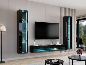 Obývací stěna Zigo New III, Osvětlení: bez osvětlení, Barva: černý / černý lesk 5902928693607