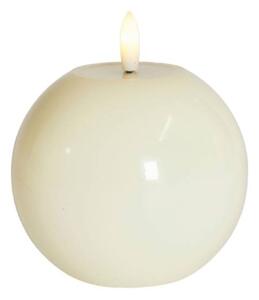 SIRIUS Vosková LED svíčka Sille Ivory kulatá, 9 cm, bílá, prům. 10 cm