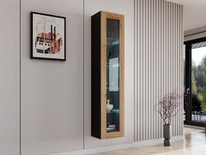 Vitrína Zigo sklo 180, Osvětlení: osvětlení LED - bílé, Barva: černý / wotan 5903211077579