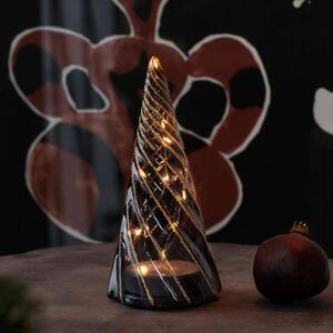SIRIUS LED světelný stromek, skleněný, černý, 19 cm
