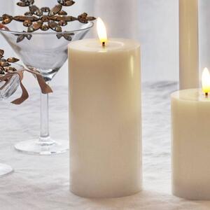 SIRIUS Vosková LED svíčka Sille Ivory, 15 cm, bílá, prům. 7,5 cm