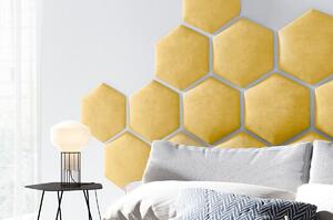 ETapik - Čalouněný panel Hexagon - Žlutá 2318