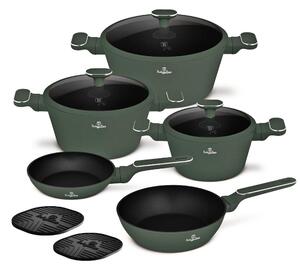 Sada nádobí s titanovým povrchem 10 ks Matte green Collection