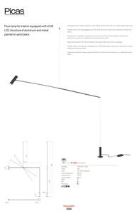 Redo 01-2695 - LED Stmívatelná stojací lampa PICAS LED/12W/230V černá