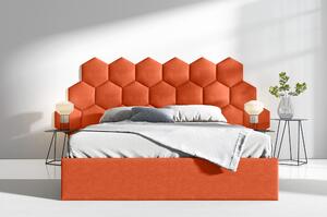 ETapik - Čalouněný panel Hexagon - Oranžová 2317