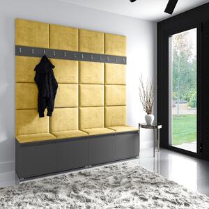ETapik - Čalouněný panel 30 x 30 cm - Žlutá 2318