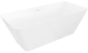 Mexen Velo Slim, volně stojící vana 170 × 75 cm, bílá lesklá, bílý přepad, 52811707500-20