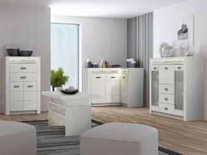 Nábytek do obýváku Nadia II, Osvětlení: osvětlení LED, Barva: kraft bílá 5902928863154