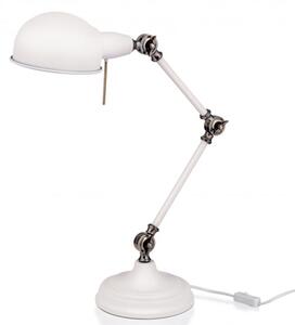 Orion LA4-1186-W Stylová stolní lampa KERMIT BÍLÁ + patina