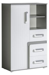 Dětská komoda Petito PT06, Barva: antracit / bílá 5902928846126