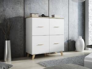 Skříňka Sanna 110 4D, Barva: brilantní bílá / dub sonoma 5902928126952