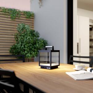 Nabíjecí stolní lampa Lucande LED Cube, hliník, USB, IP54, stmívatelná