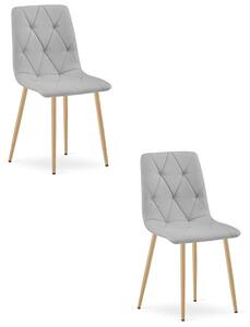 Set dvou jídelních židlí LIBRA světle šedé / hnědé nohy (2 ks)