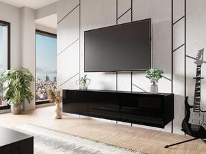 TV skříňka Bralani 150 BR04, Barva: černá / černá lesk 5902928149166