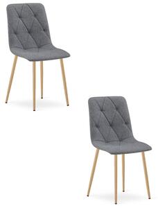 Set dvou jídelních židlí LIBRA tmavě šedé / hnědé nohy (2 ks)